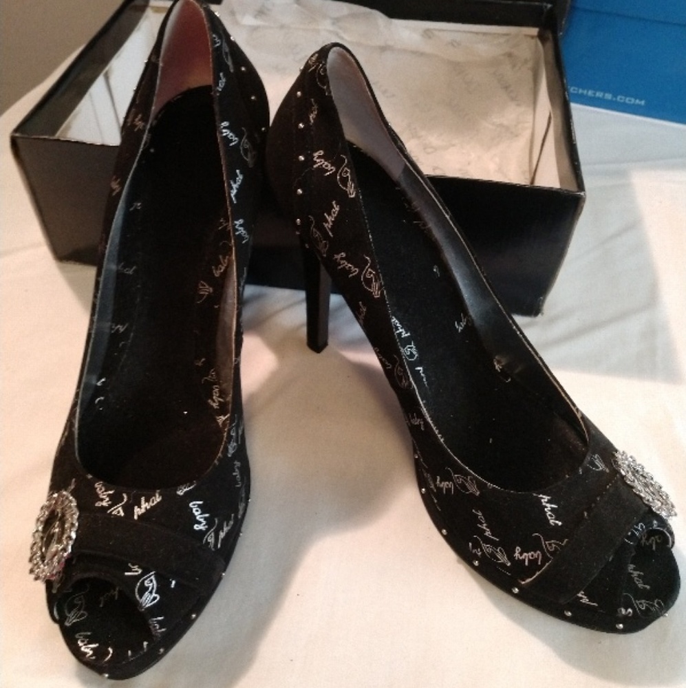 Black with silver print and clip